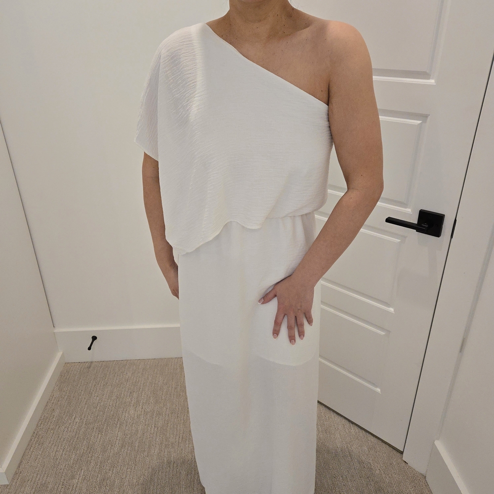 Beeson River When In White Maxi Dress | One Shoulder Asymmetrical | Size XL Nwt